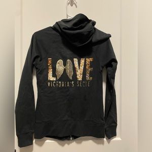 NWT, Victoria’s Secret hoodie XS, gold sequins